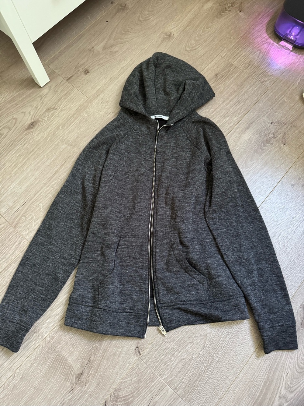 T by Alexander Wang Charcoal Gray Zip-Up Hoodie